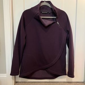 Athleta Cozy Karma Asym Pullover - purple small